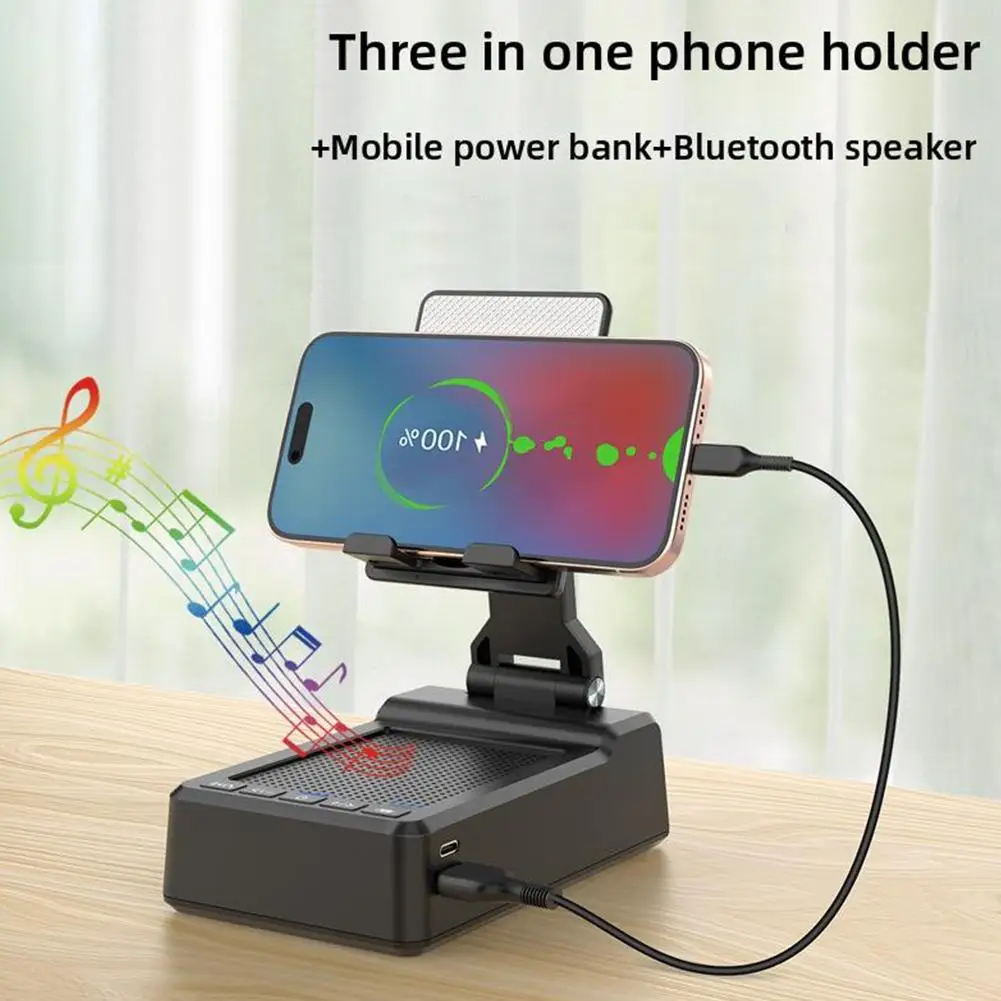 Per 3 In 1 Bluetooth Audio Power Bank staffa supporto multifunzione per telefono cellulare con Audio Bluetooth 3-in-1 tesoro di ricarica