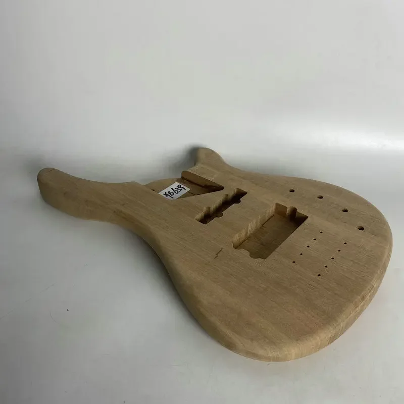 YB659 Natural Solid Redwood Ative Pickups Model Electric Bass 5 Strings Unfinished Body No Paints for Replacement and DIY