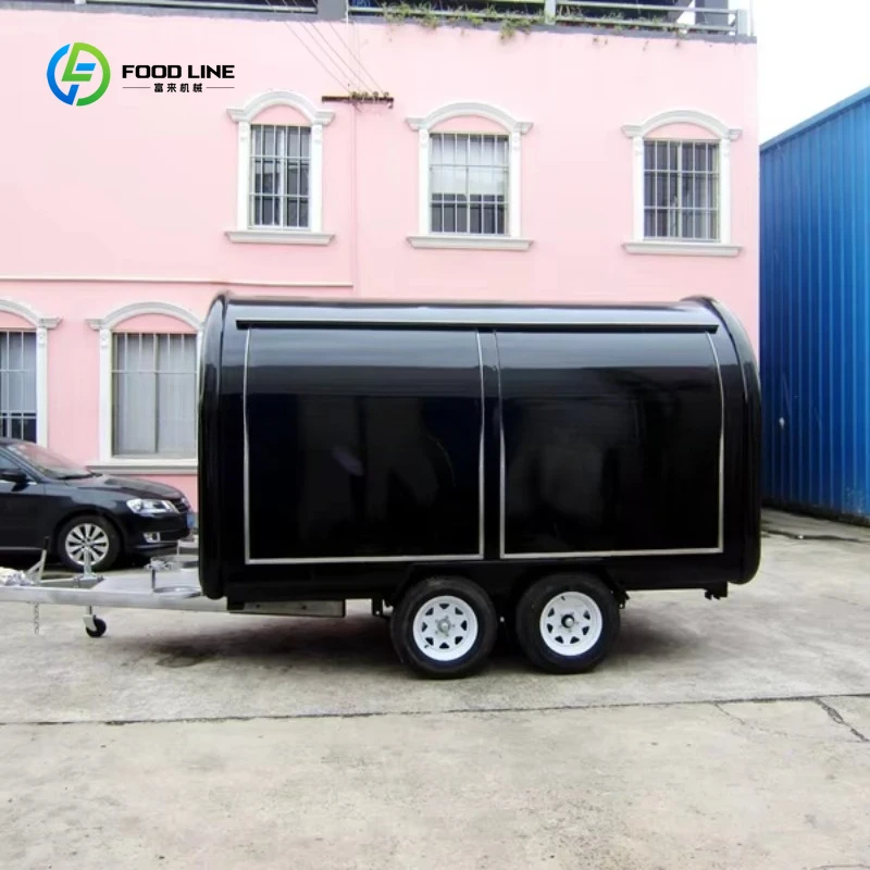 Camión de comida redondo, carrito de comida móvil, remolque, motores de motocicleta a la venta, máquina de leche de soja, carrito de calle, restaurante doble