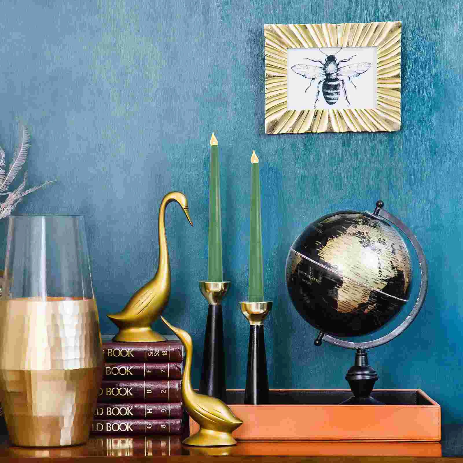 6 Pcs Colored Lights Colorful Candles LED Candlestick Home Decor Flameless Christmas Taper