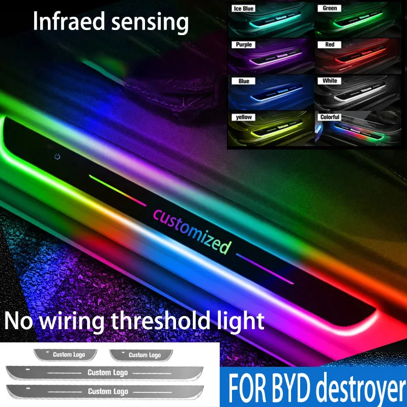 

FOR BYD destroyer Welcome pedal ambient light LED car intelligent sensing magic flow decorative light Automotive interior