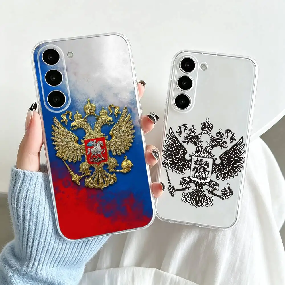 Digital Development Russia Coque de téléphone transparente en silicone souple pour Samsung A10, 12, 20, 21S, 30, 31, 40, 50, 51, 52, 70, 71 Cadeau