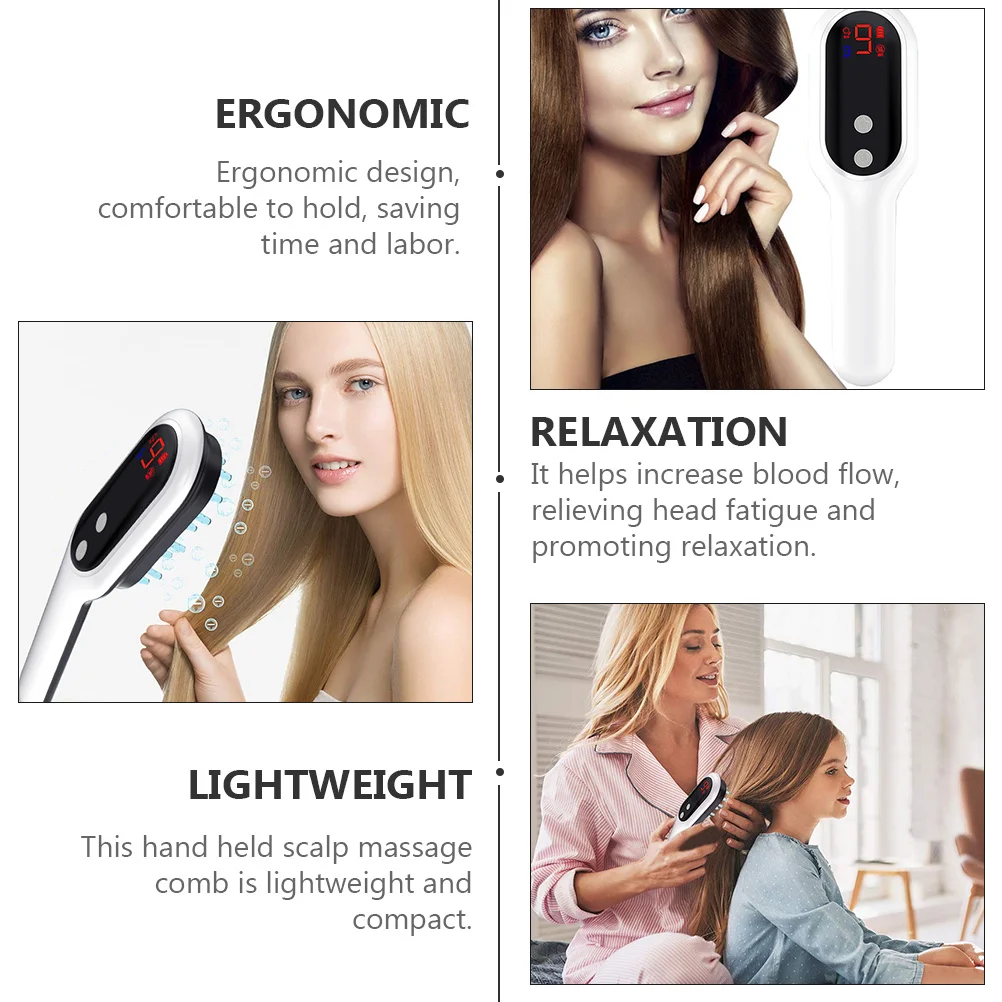 

1 комплект, электрическая массажная расческа, легкий портативный массажер для кожи головы для снятия усталости головы, эргономичный дизайн, электрическая массажная расческа