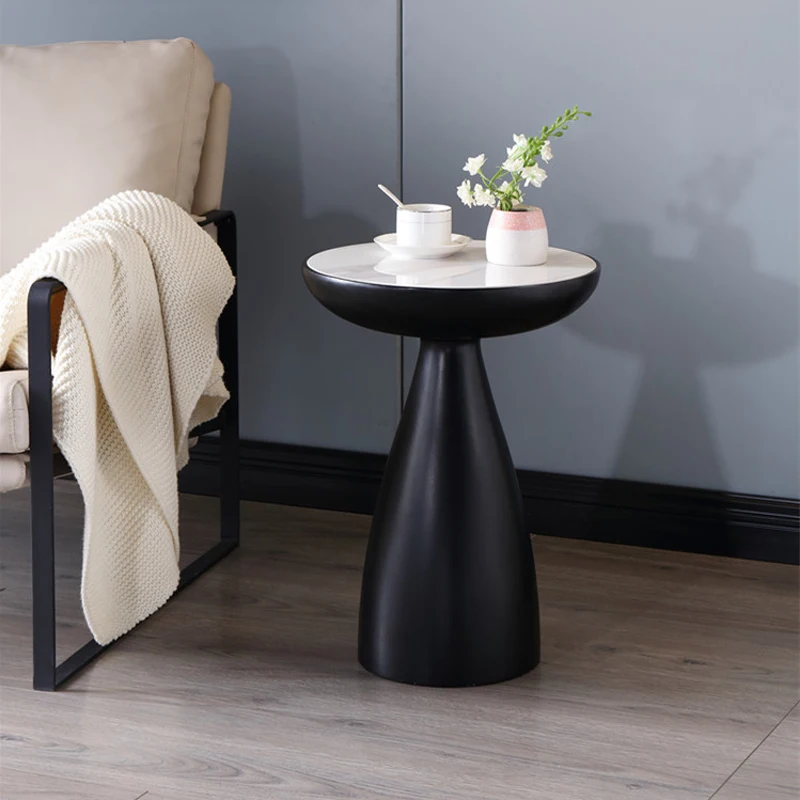

！@High Quality Living Room Coffee Tables Marble Texture Durable Round Tea Table