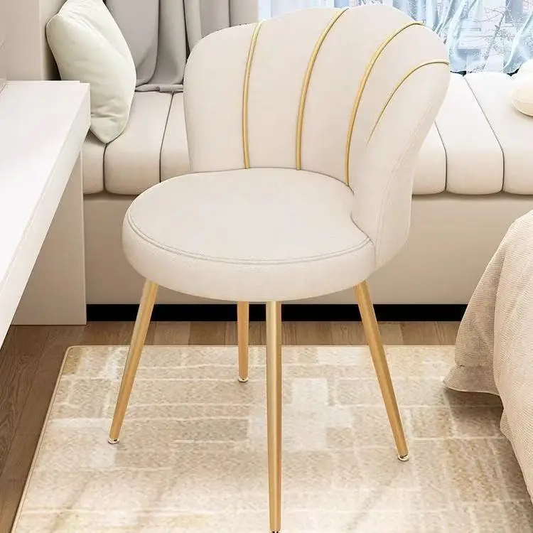 

Luxury Vanity Stool for Girls with Backrest Comfortable Makeup Chair Home Bedroom Nail Salon Stool