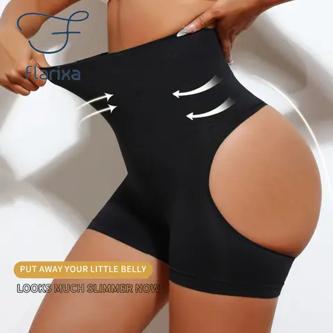 FLARIXA 1/2/3Pcs Shapewear Butt Lifter Seamless Women High Waist Slimming Panty Tummy Control Knickers Pant Briefs Body Shaper