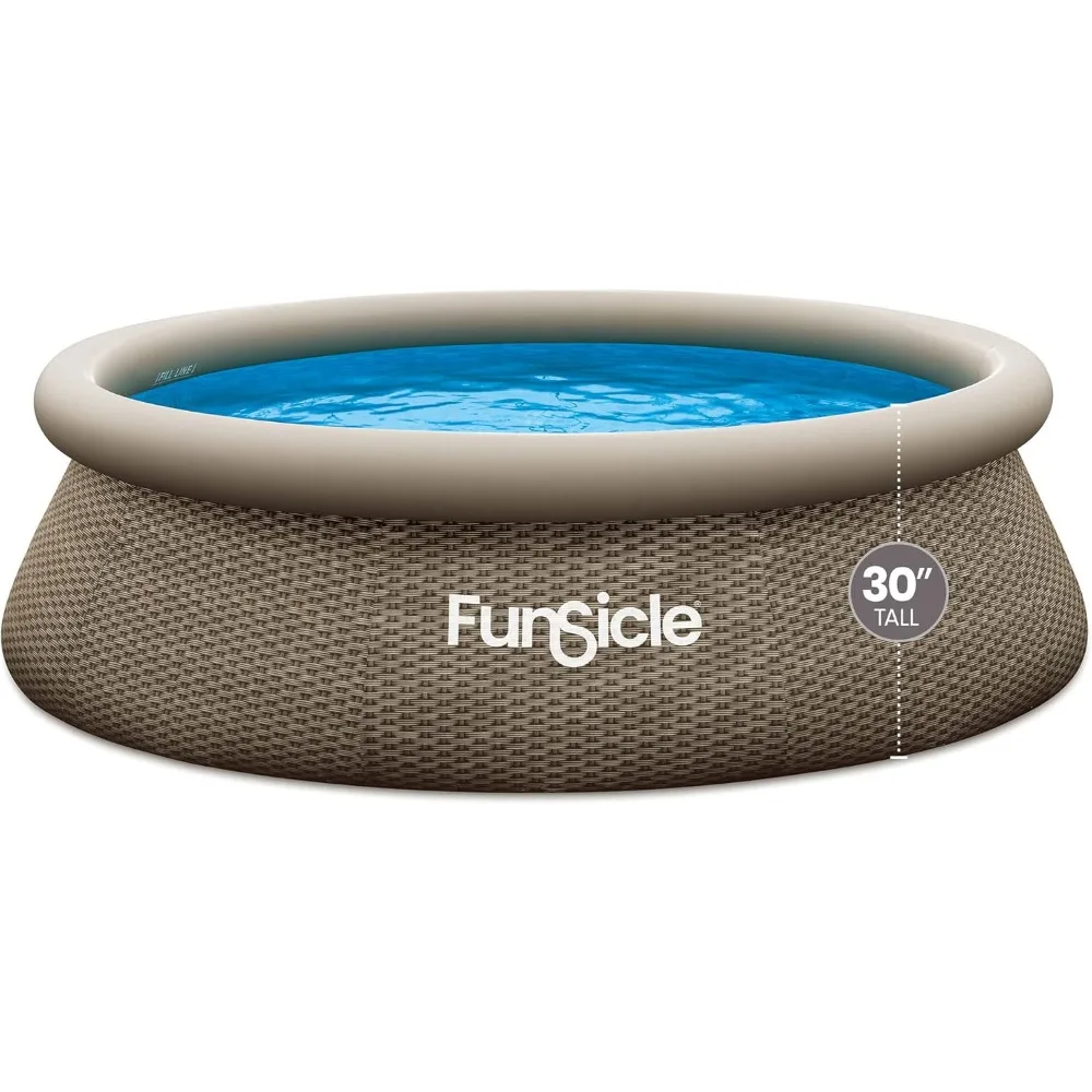 Funsicle QuickSet Round Inflatable Ring Top Outdoor above Ground Swimming Pool Set with Filter Pump