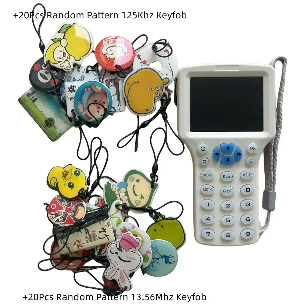 10 Frequency NFC Smart Card Reader Writer Duplicator 125Khz 13.56MHz RFID Copier USB Encryption Decoding Reader Key Replicator