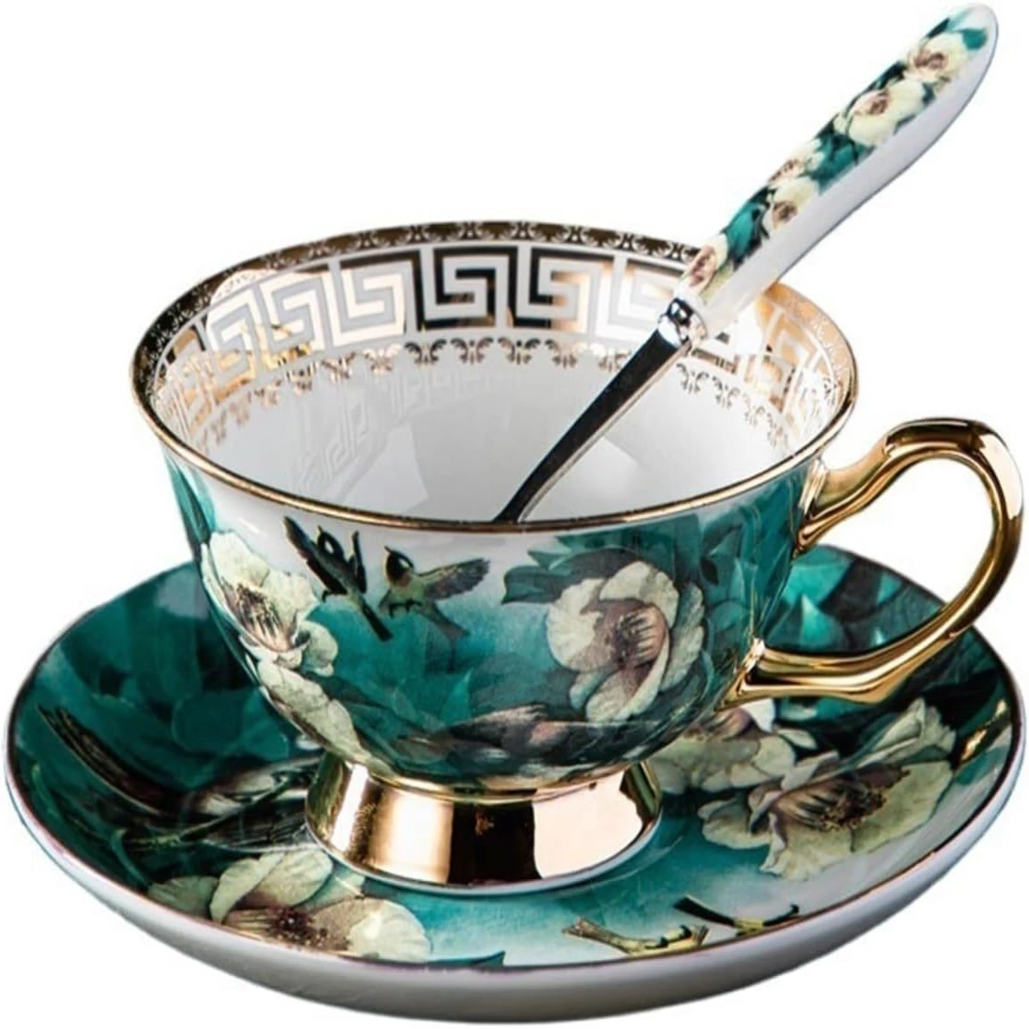 

Home Use Beautiful Floral Design Elegant Coffee Mug Set Delicate Porcelain Tea Cup Luxurious Vintage Party Accessories Styli