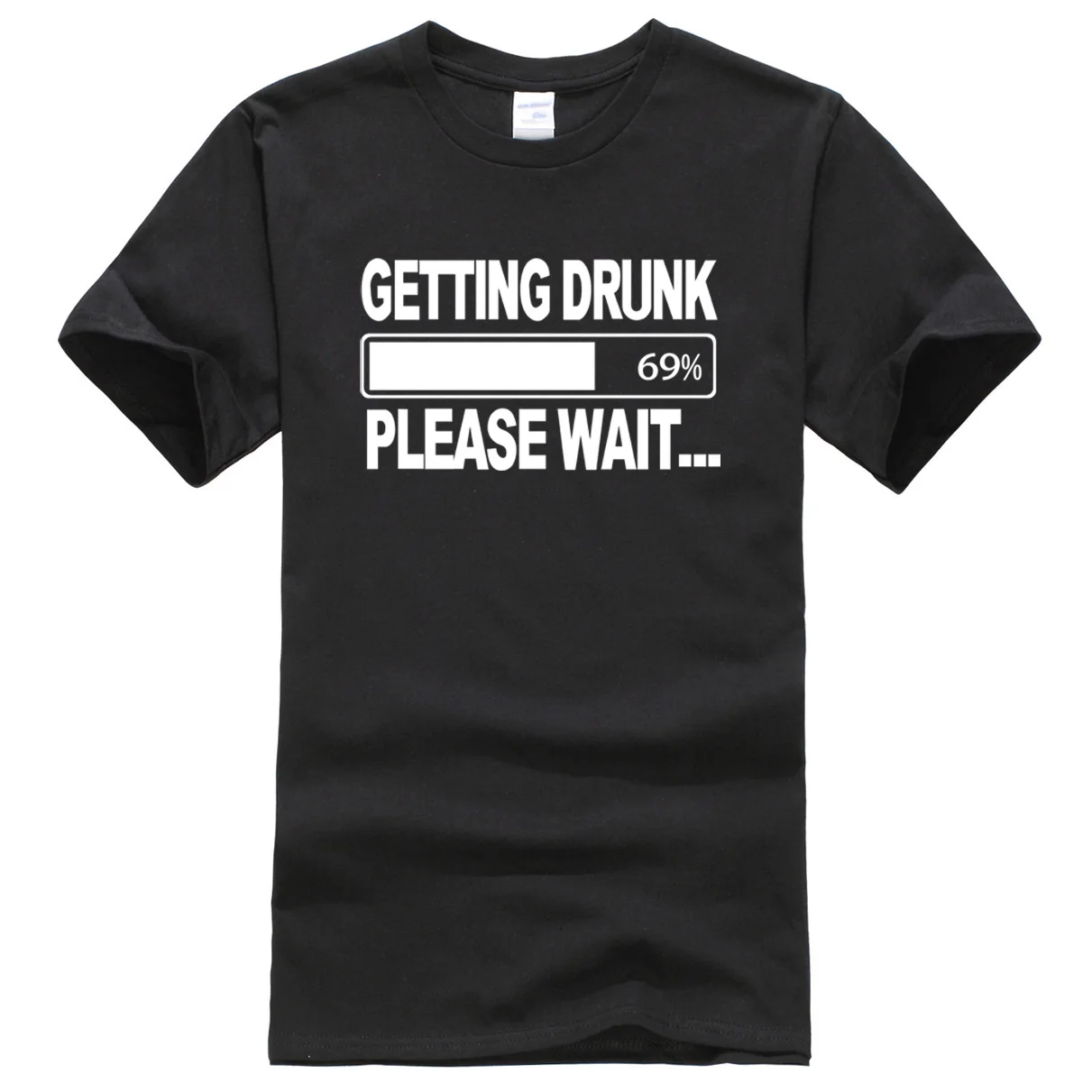 Getting Drunk Funny T-shirt Various Colours Available Men Summer Fashion High-Quality Printing 100% Cotton Round-neck Tee Shirts