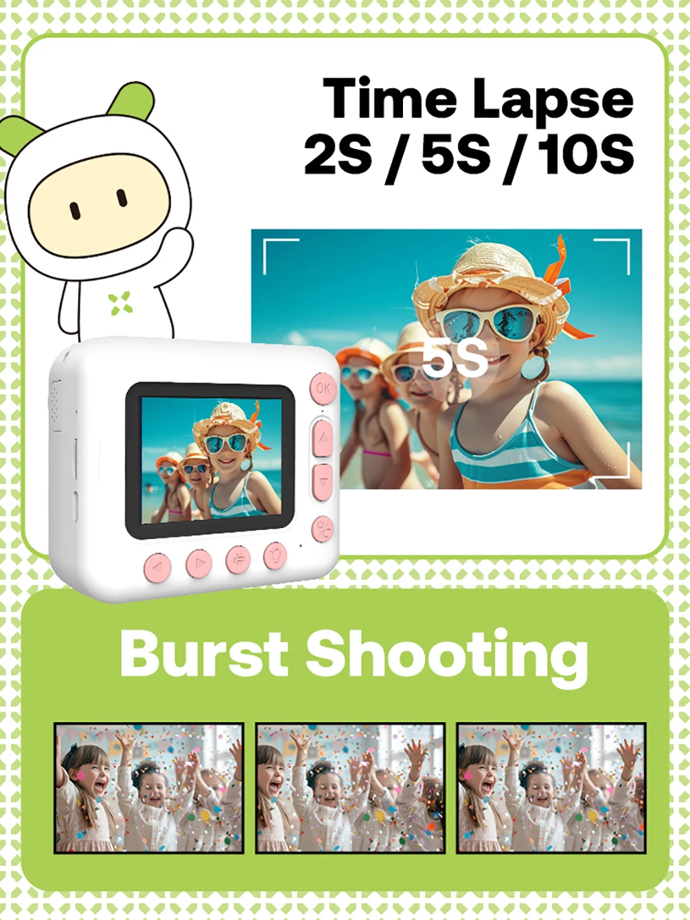 

9IMOD Kids Camera Instant Print Camera 2.4 inch 1080P Children Digital Photo Camcorder