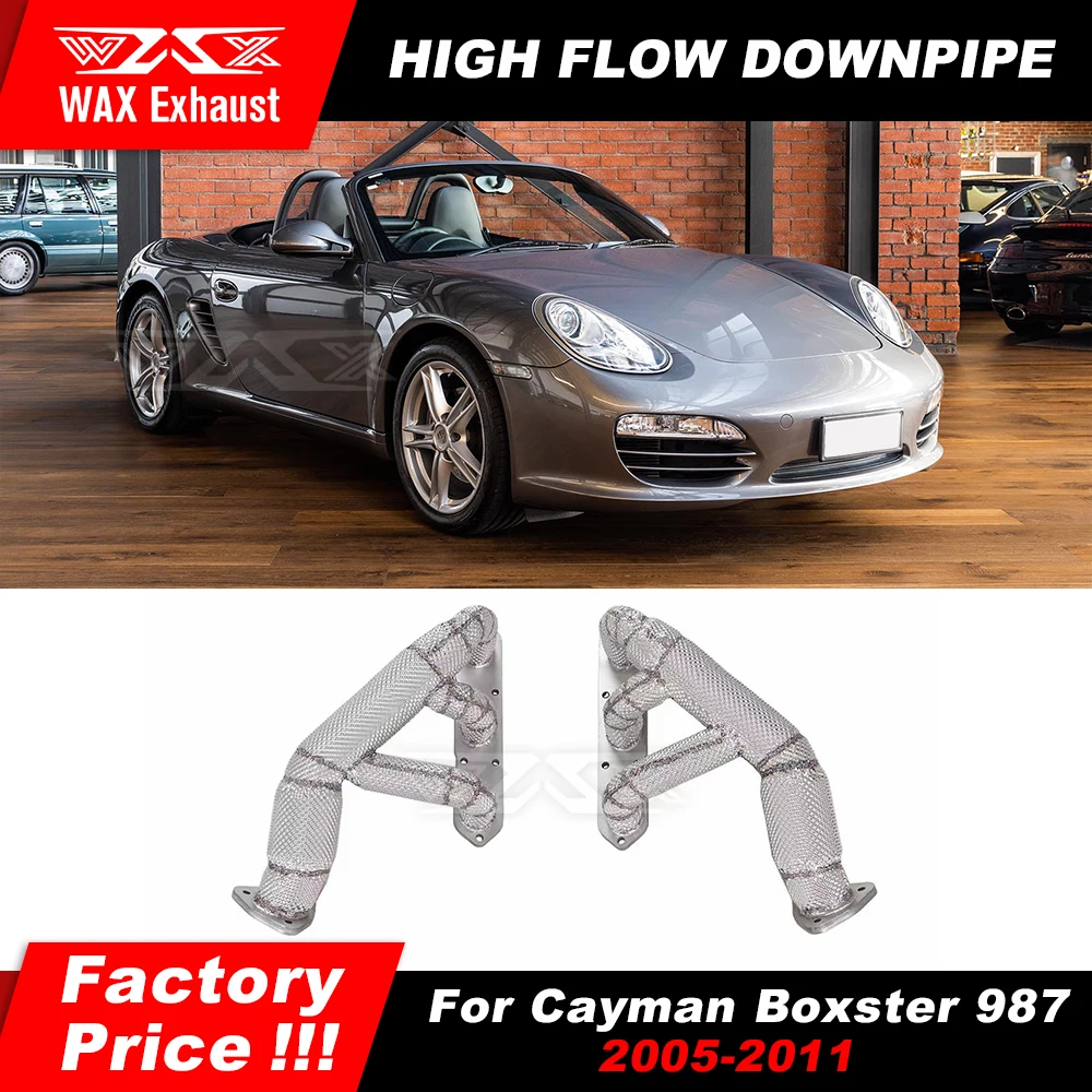 

For Cayman 987 2005-2011 Exhaust Pipe Stainless Steel High Flow Down Pipe Car Exhaust Modified Accessories