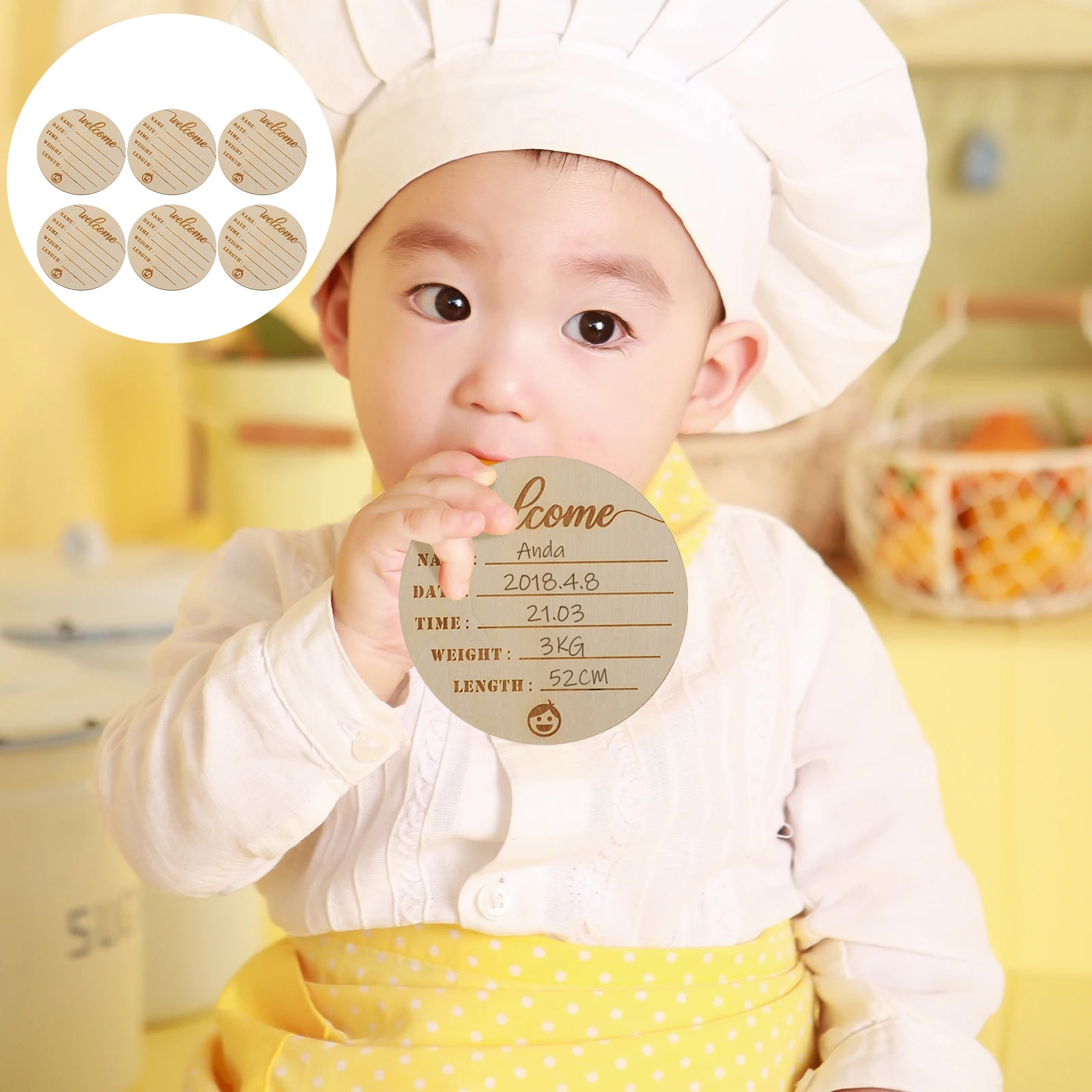 6 шт., ежемесячные вехи для новорожденных