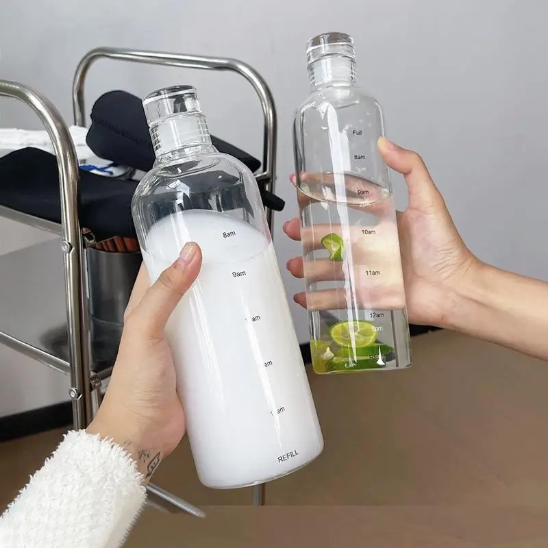 ~750ml Water Bottle, Leak-proof, Graduated, Can Be Used As A Juice Bottle, Transparent Tea/coffee Cup, Suitable For Students