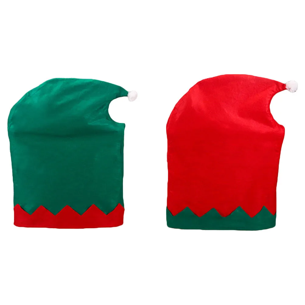

4Pcs Christmas Chair Slipcovers Green Red Wrinkle Resistant Seat Covers for Dining Chairs Hotel Wedding Party