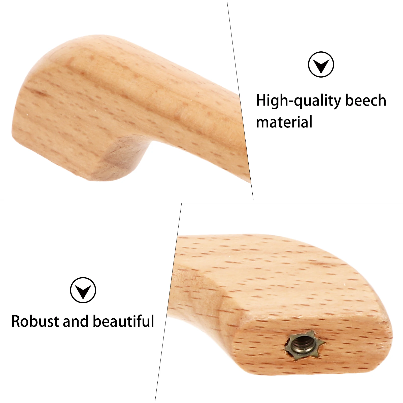

36pcs Wooden Cabinet Handle Modern Pulls Beige Cupboard Hardware Drawer Kitchen Decor Durable Wardrobe Handles