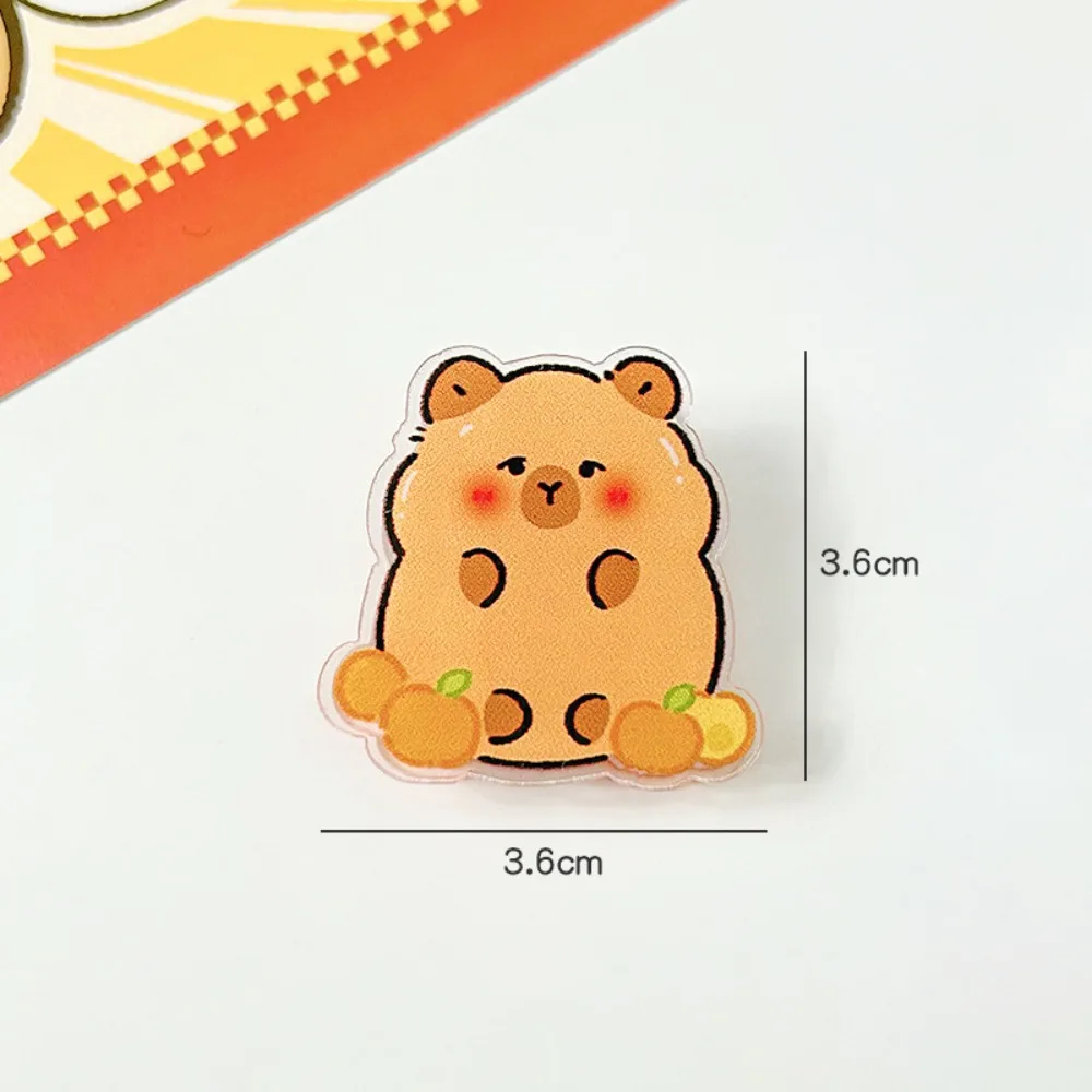 Paperclip capybara คลิปหนีบกระดาษอะคริลิคแบบพกพาสำหรับตกแต่งการ์ตูนหนีบกระดาษ