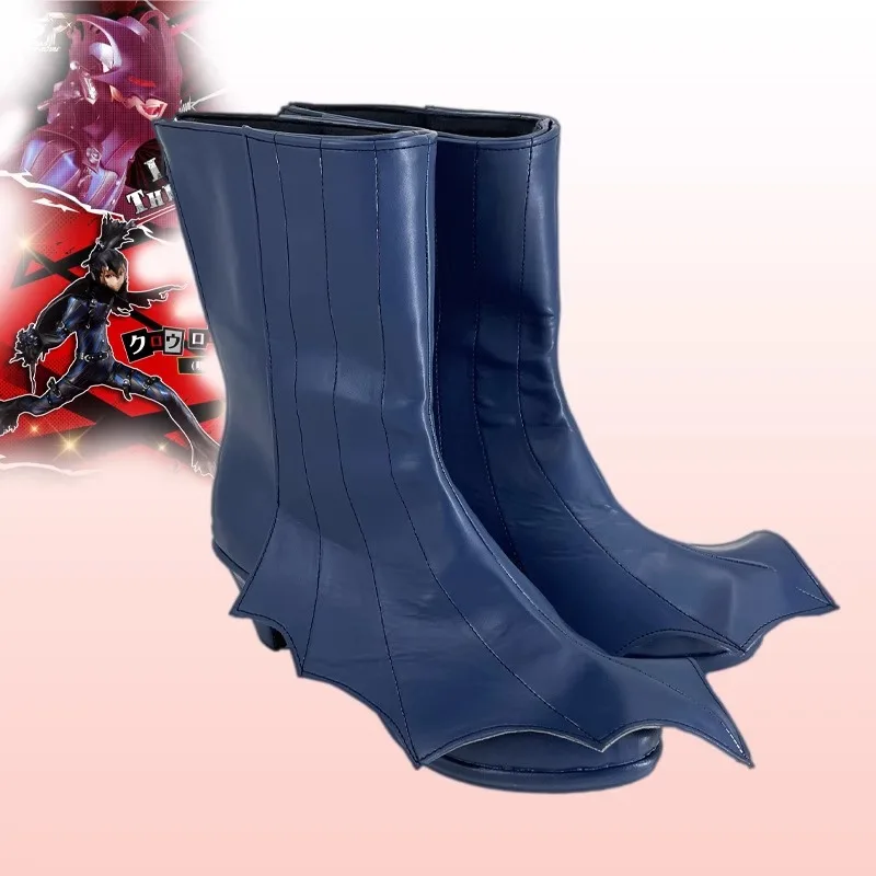 

P5R Loki Cosplay Costume Shoes Handmade Faux Leather Boots