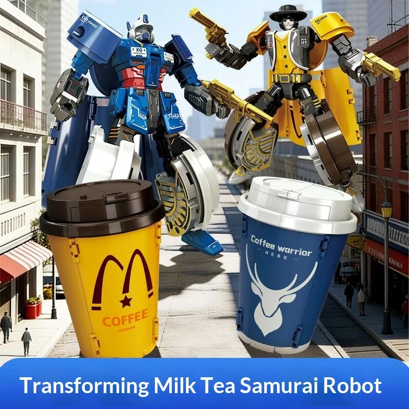 Coffee Y Tea - Figura de acción de robot convertible