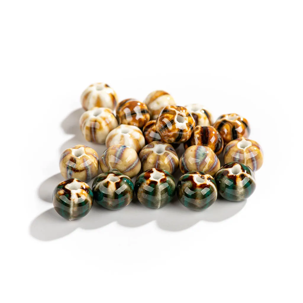 11#20pcs Vintage Irregular Kiln Color Ceramic Beads Handmade Materials Jewelry Accessories Making Bracelet  crafts choker #XN335