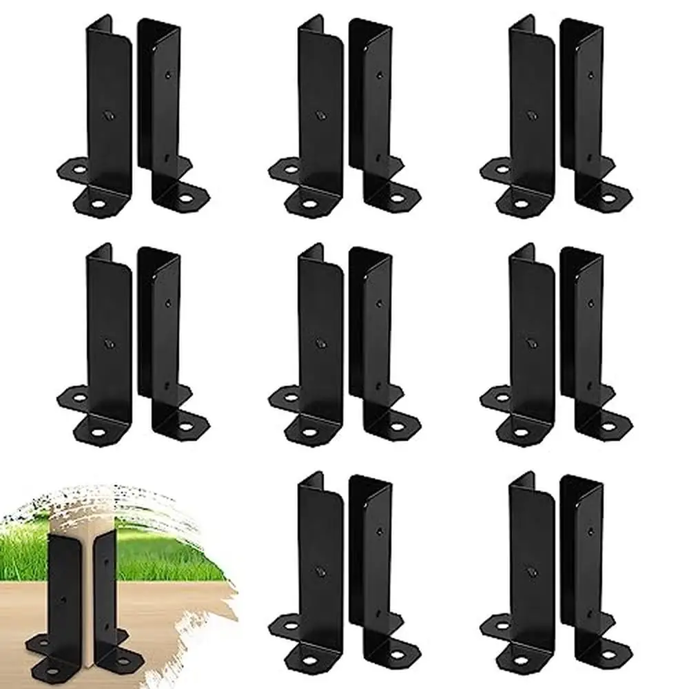 

Adjustable Post Base Bracket Set Wood Fence Pergola Deck 16Pcs Fits 1.5x1.5 2x2 2x4 4x4 Post Anti-Rust Durable Metal Easy