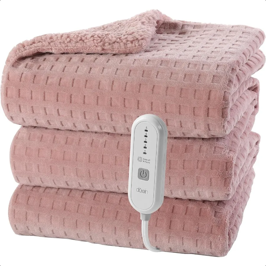 

Розовое одеяло с подогревом, электрическое одеяло из вафельного флиса, согревающие одеяла с автоматическим отключением для дивана, офисного стула, кровати для взрослых