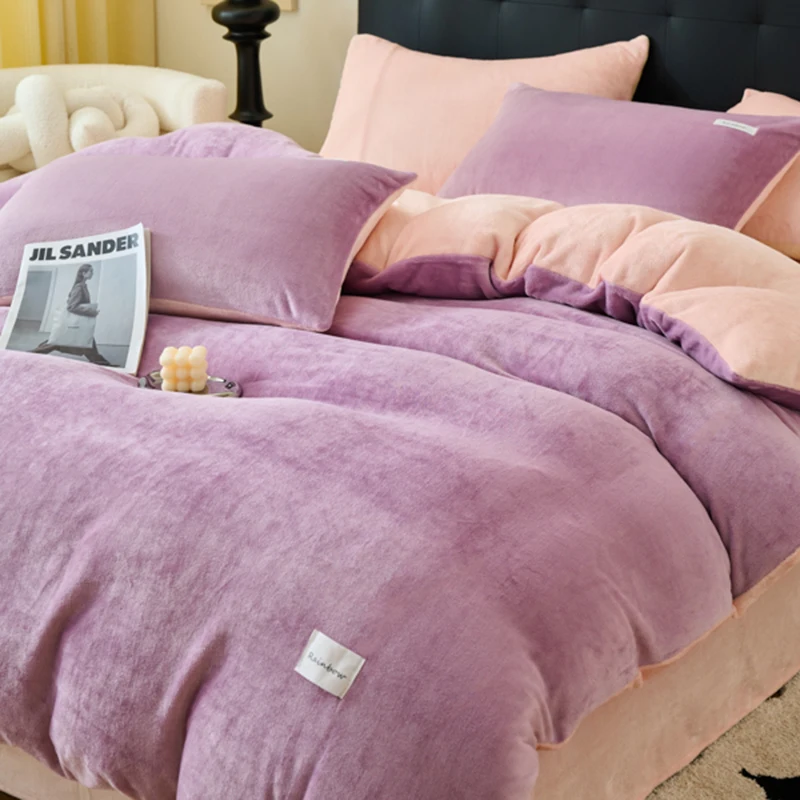 

1Pc New Ins Simple Style Milk Velvet Quilt Cover Suitable for Women's Bedroom Apartment Student Dormitory Single Bed Double Bed