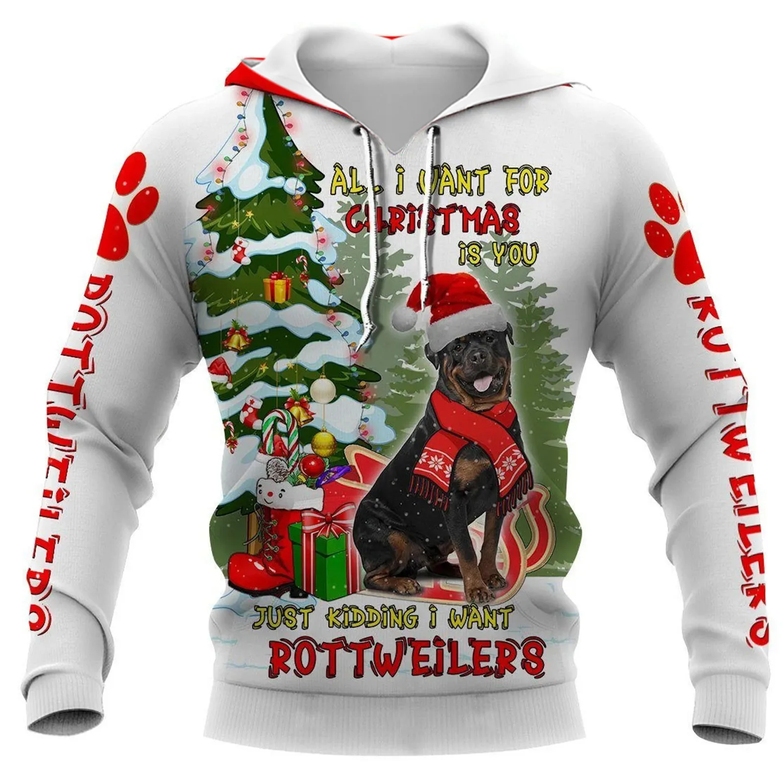 

HX Animals Dogs Christmas Hoodies Rottweiler Border Collie Boerboels 3D Printed Sportwear Unisex Casual Streetwear Xmas Gifts