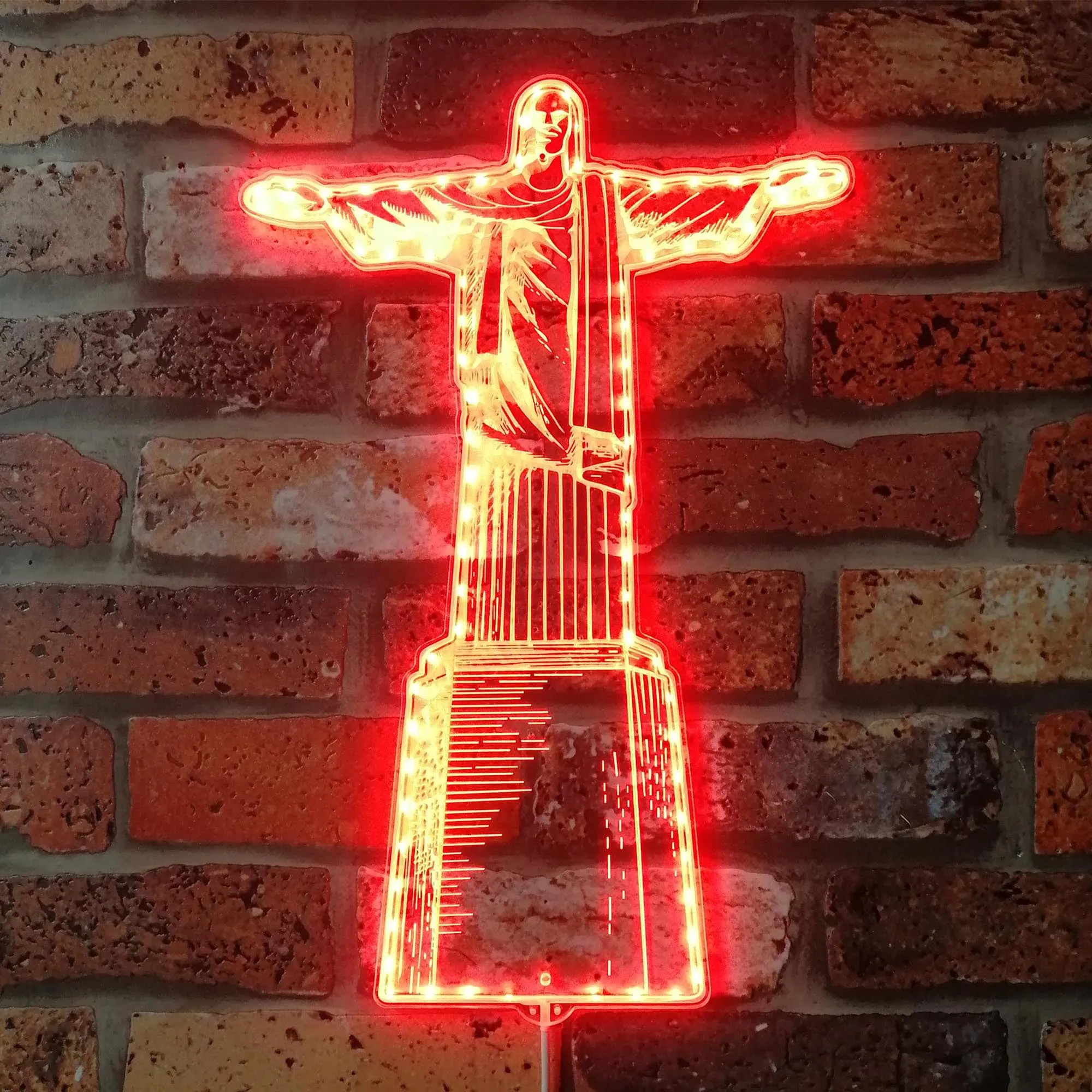 Christ the Redeemer Rio de Janeiro Brazil Glam Led Neon Sign st06-fnd-i0269-c