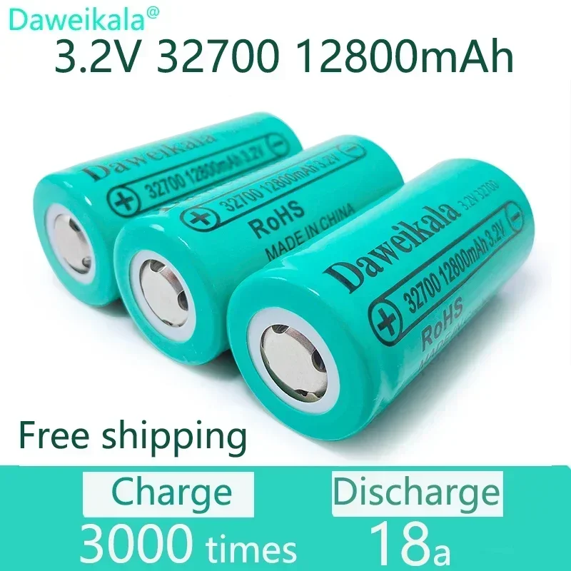 New 32650 12800mAh 3.2V lifepo4 battery Professional lithium iron phosphate power battery Flat head internal resistance below 7