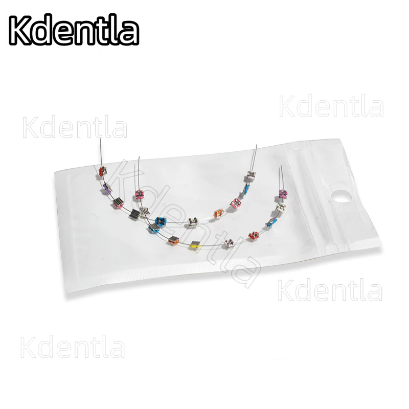 5 par tymczasowa dekoracja zębów z metalowymi przewodami kolorowy metalowy wspornik ligatury ortodontyczne krawaty dekoracje dentystyczne