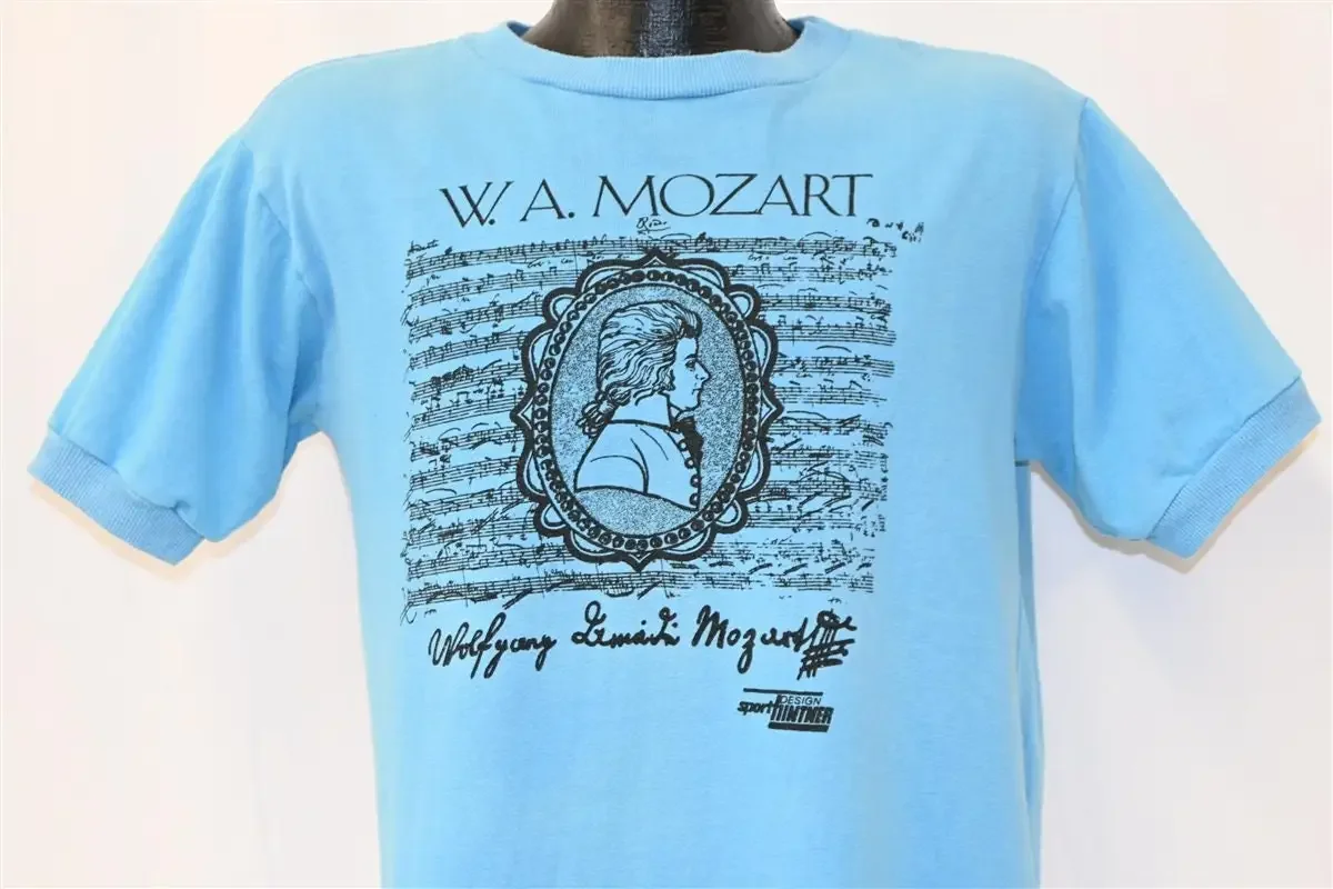 80s Wolfgang Amadeus Mozart Classical Musician Ringer Music T Shirt Large