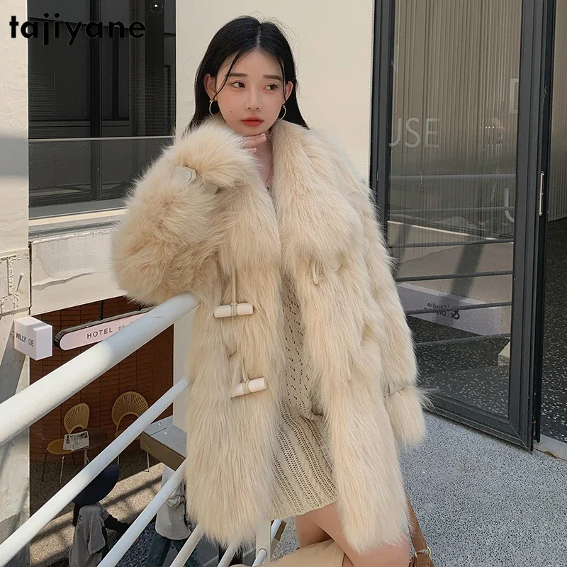 

Tajiyane Brand Natural Fox Fur Jackets for Women 2023 Real Fur Coat Winter 2023 Mid-length Fashion Fox Fur Coats Invierno Mujer