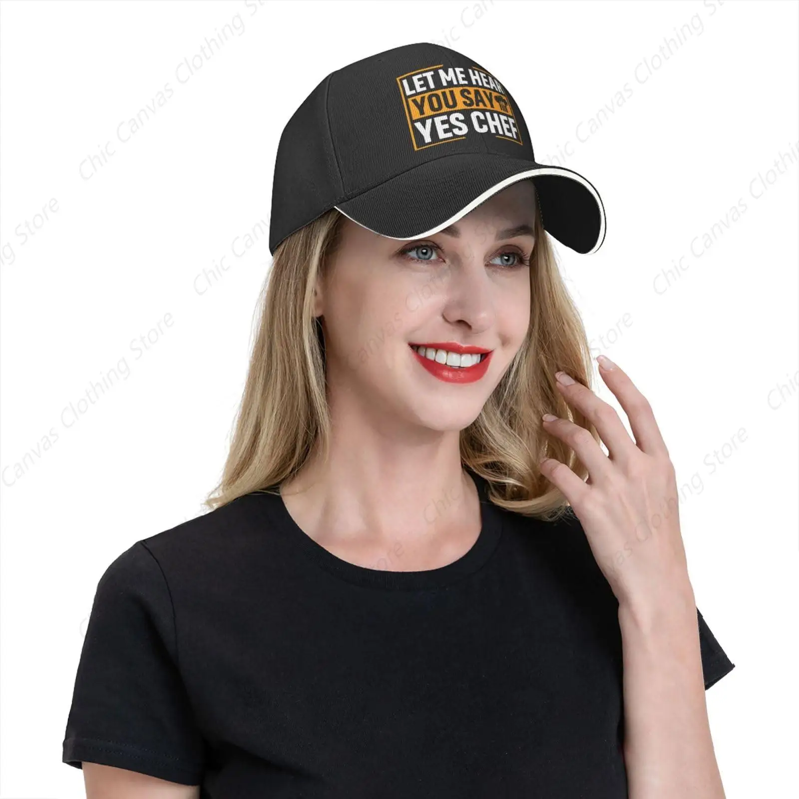 Let Me Hear You Say Yes Chef Baseball Cap Daily Outdoor Baseball Cap Breathable Sunshade Hat Adjustable Outdoor Sports Hat image 6