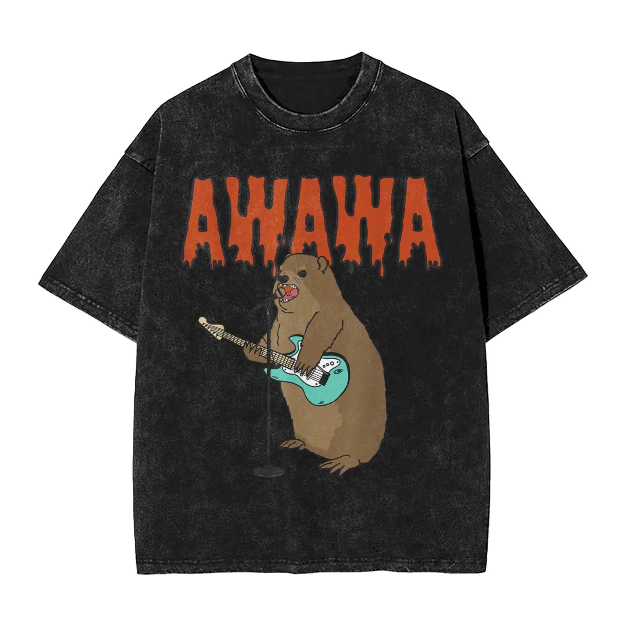 Rock Hyrax Awawa Cute Hyrax Meme T Shirts for Men Hyrax Lover Angry Hyrax T-Shirt Round Neck  Tee Shirt Short Sleeve Clothes