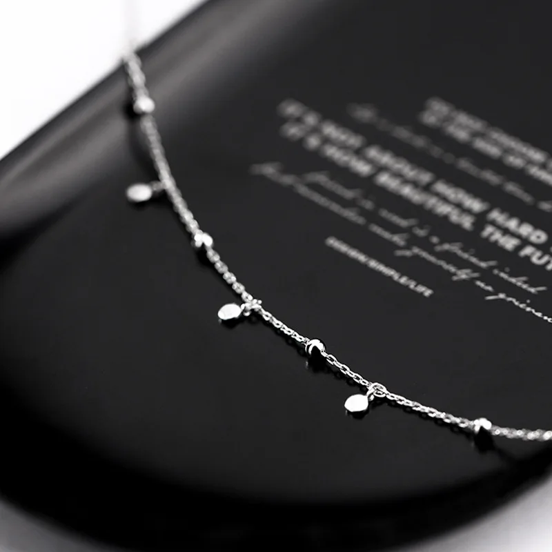 Silver Color Round Piece Tassel Choker Necklaces Simple Niche Design Chains Ball Rock Lady Clavicle Chain Girl Party Jewelry - view 4