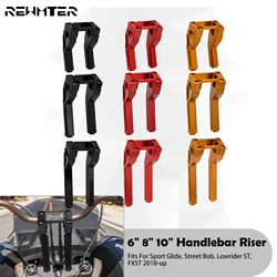 Motorcycle 6'' 8'' 10'' Handle Bar Riser Clamp Handlebar Risers For Harley Softail Sport Glide Street Bob FXBB FXLRST FXST 18-Up