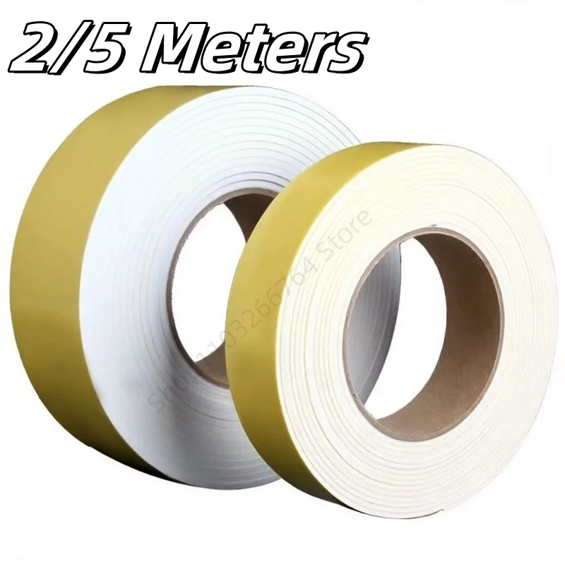 2/5M White Single Sided EVA Anti-Collision Door and Window Windshield Seal Self-Adhesive Sound Insulation Protection Buffer