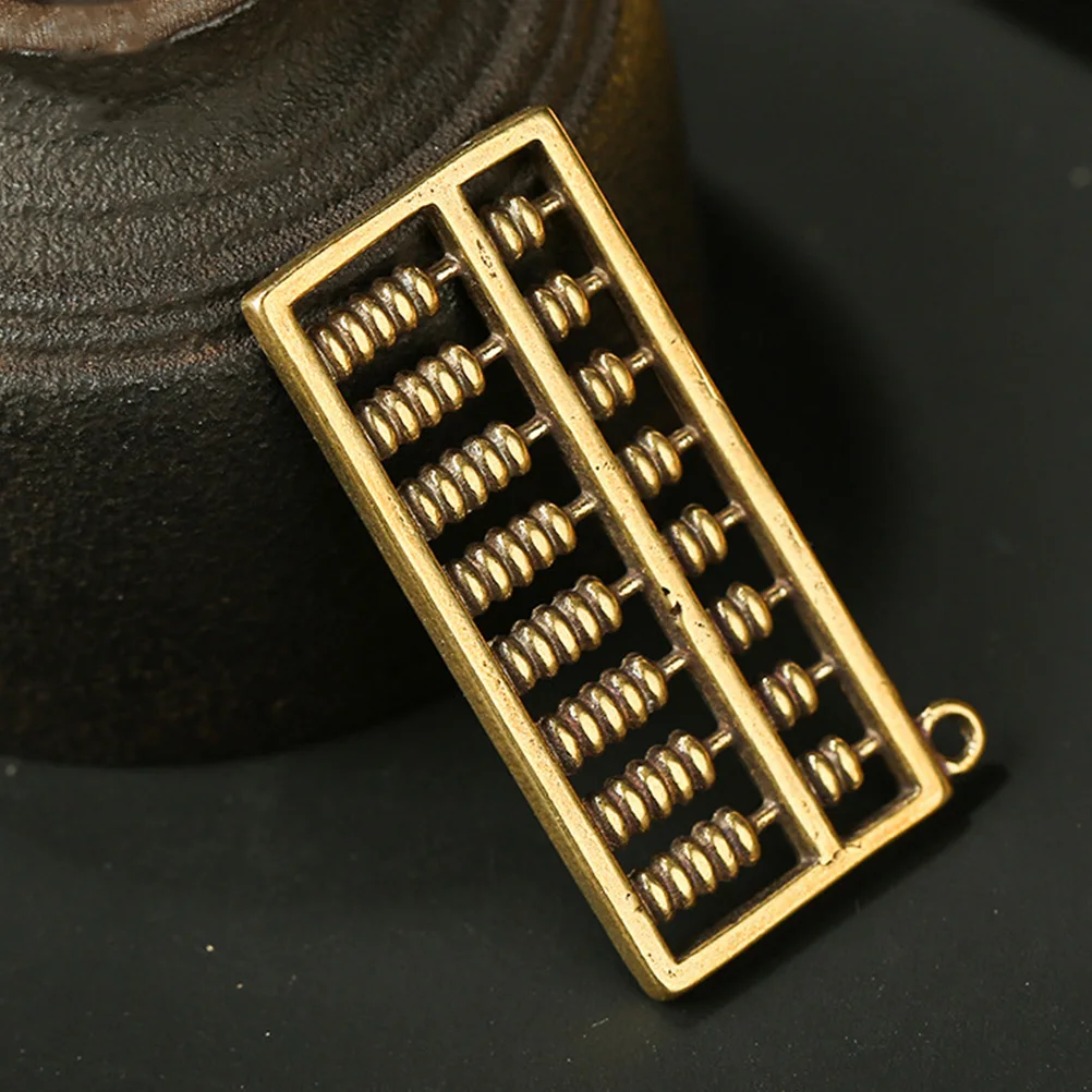 

5 Pcs Brass Abacus Pendant Mini Keychain Ring Mobile Phone Accessories Chinese Style Man