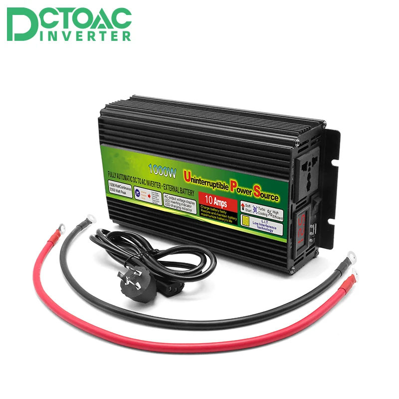 

1000W Inverter, Charging 12V 6A Max 1500W UPS High quality 12V DC to AC 220V Modified sine wave Inverter USB Car Solar Power