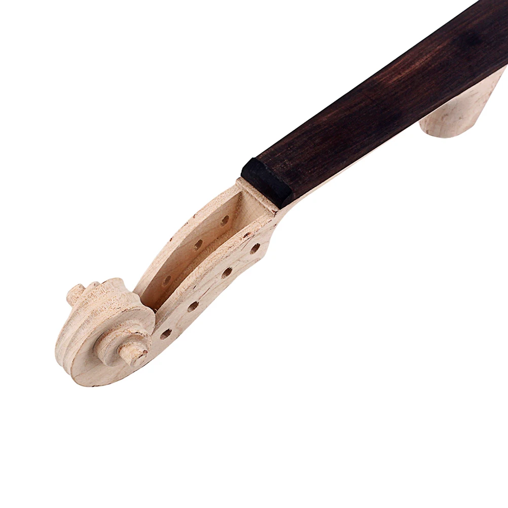 

Violin Head Ebony Fingerboard for Wooden Neck Unfinished with Hand Carved Scroll Manual