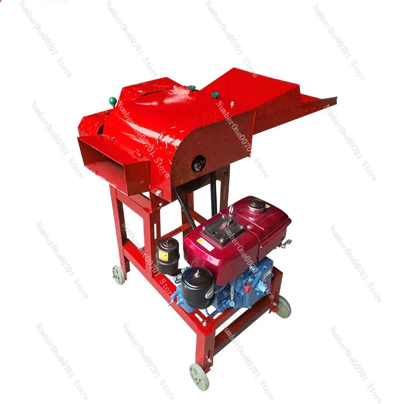 Mini Animal Farm 0.4-1.2t/h Diesel Electric Gasoline Driven Feed Crusher Grass Cutting Chaff Cutter Machine