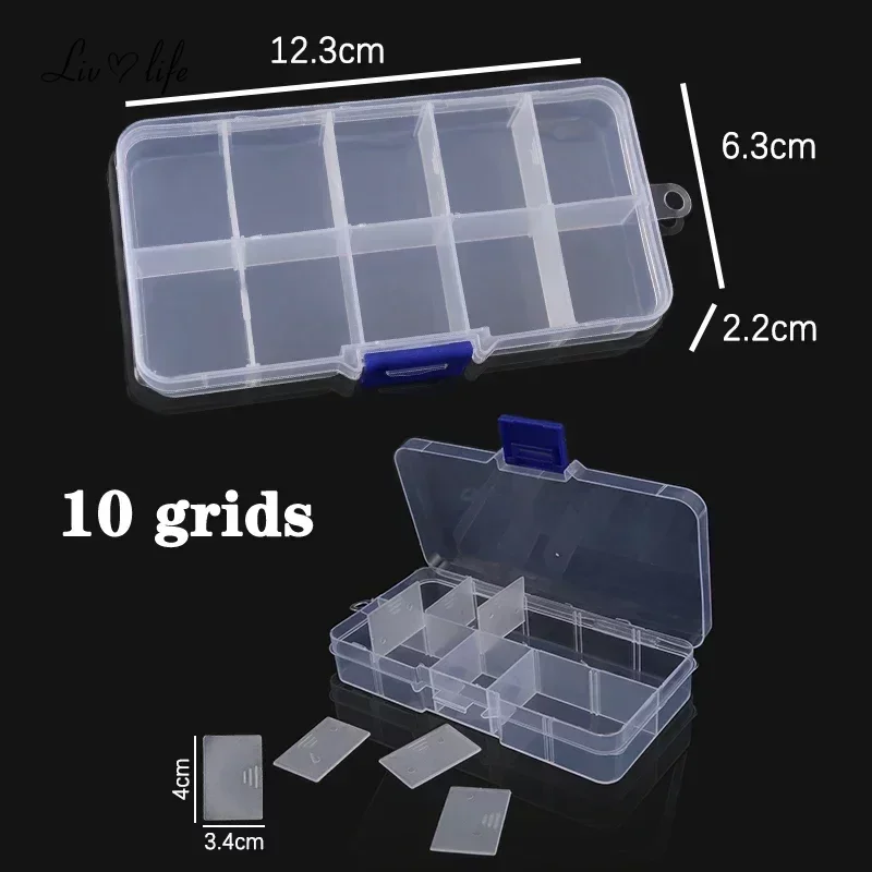 10 15 24 Grids Plastic Jewelry Box Home Storage Organization Storage Box Eco-Friendly Jewelry Earring  Holder Case Organizer