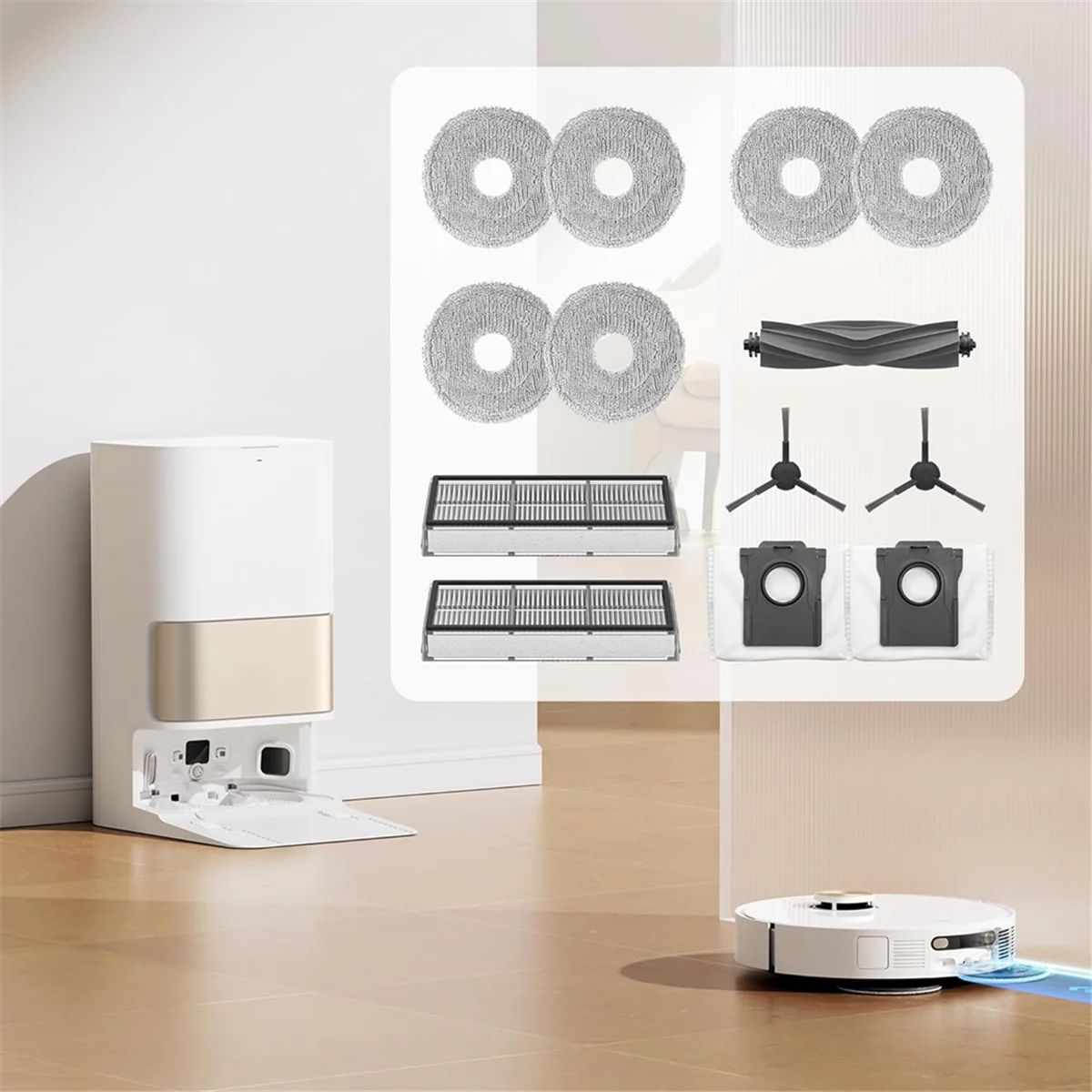 สําหรับ Dreame L10s Pro Ultra เครื่องดูดฝุ่นหุ่นยนต์หลักแปรงด้านข้างตัวกรอง Hepa Mop ผ้าฝุ่นกระเป๋าชุดอุปกรณ์เสริม