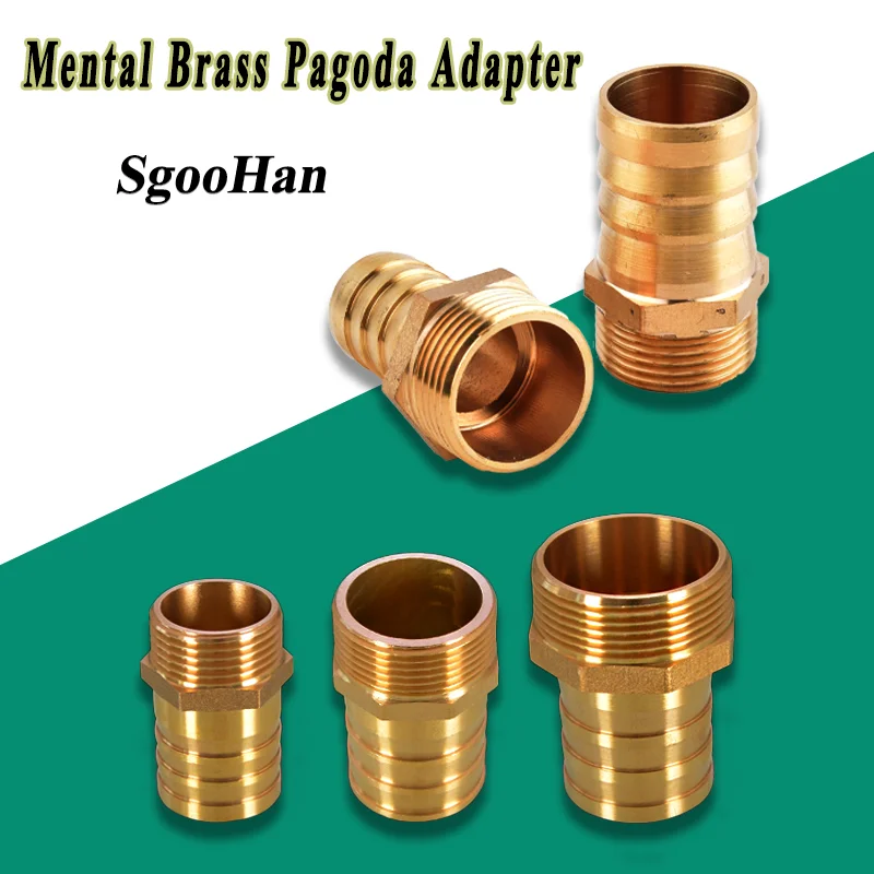 

Brass Male Thread Pagoda Connector G1.2'' 1.5'' 2'' To 25~50mm Aquarium Pump Hose Joint Garden Watering Copper Barb Fittings