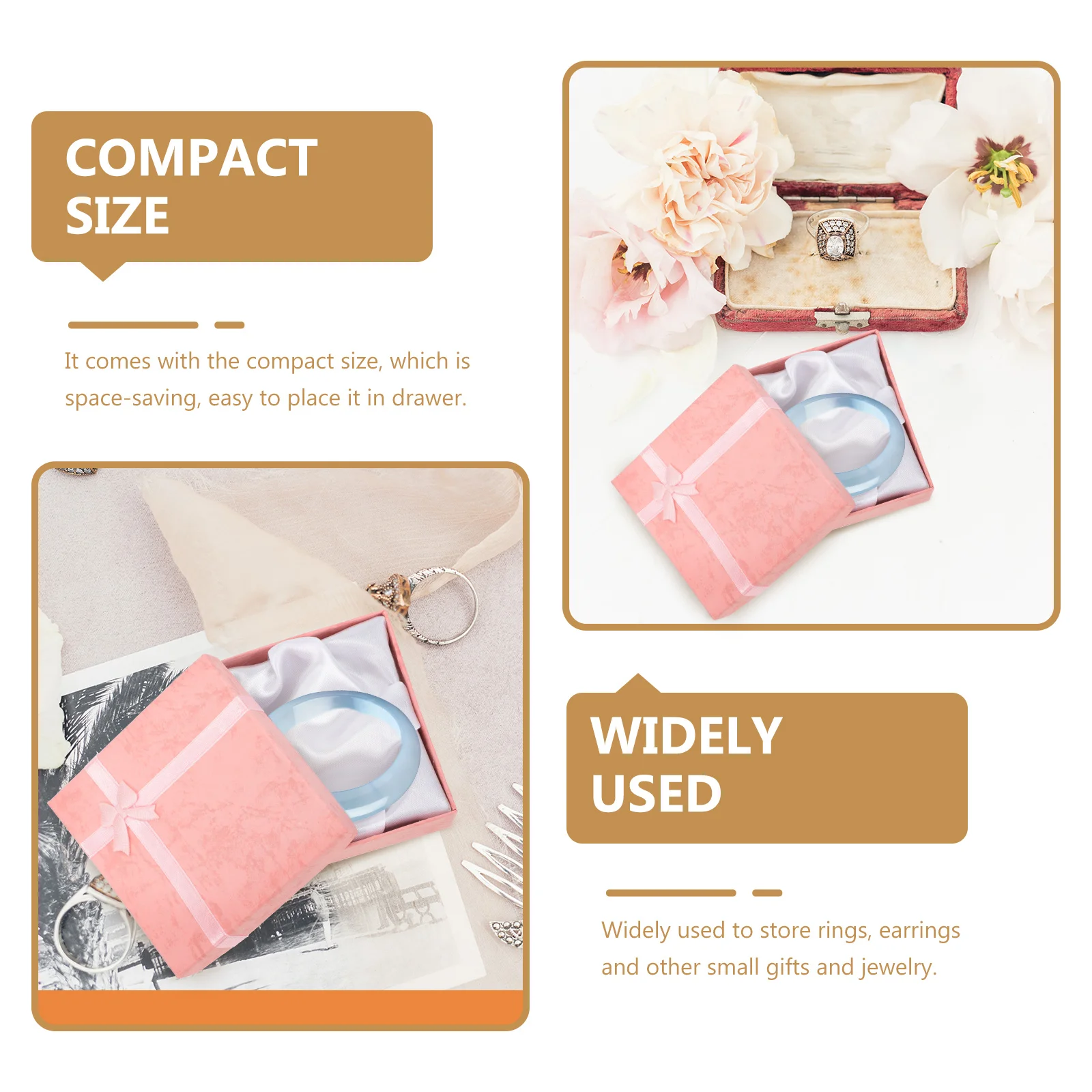 

6pcs Storage Case Vintage Exquisite Bracelet Box Gift Packing Decorative Box Travel Jewelry Container Cardboard Display Tool