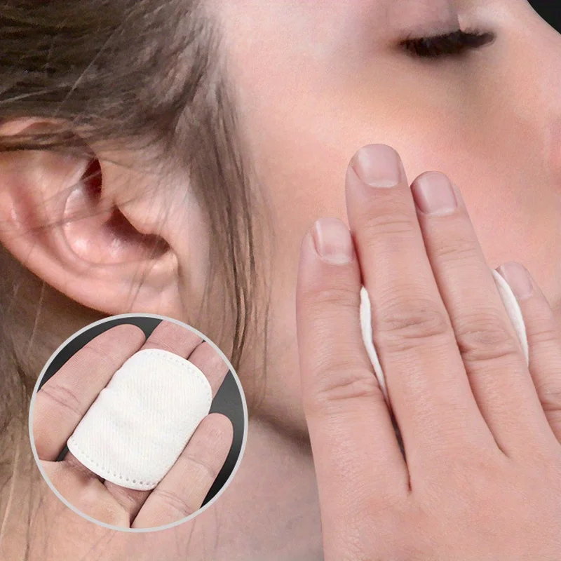 1 كيس 100 قطعة من وسادات إزالة المكياج الدائرية الناعمة والمسامية، وسادات قطنية على الوجهين، تستخدم لتنظيف الوجه اليومي #2