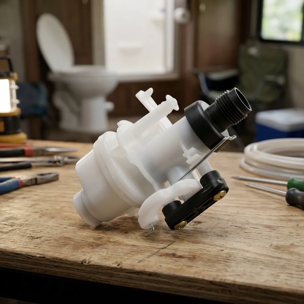 Water Inlet Valve RV Toilet Water Valve For Winter Camping Use 1.5 Inches High-strength ABS Material Reinforced Structure