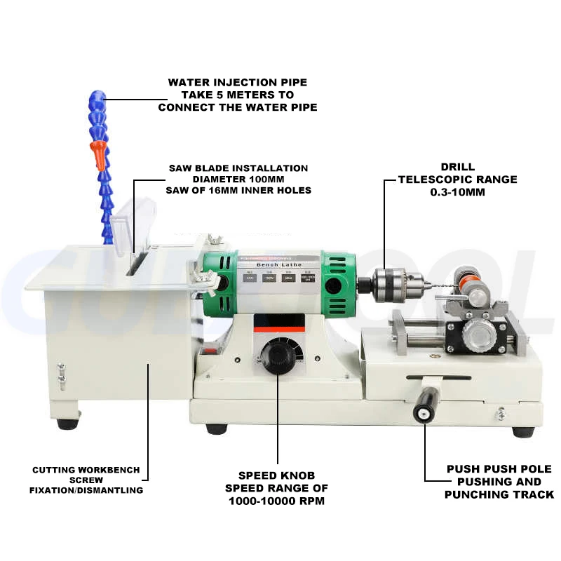 Jade Stone Grinding Machine Multi Functional Jade Table Grinder Carving & Polishing And Cutting Integrated Buddha Bead Machine