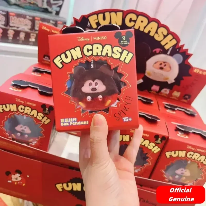 

Hot Disney Mickey Fun Crash Series Blind Box Pendant Keychain Mickey Mouse Vinyl Surprise Box Action Figure Toys